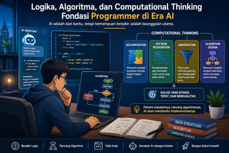 Penekanan Pembelajaran Logika, Algoritma, dan Computational Thinking bagi Programmer di Era AI