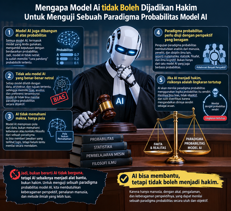 Mengapa Model Ai tidak Boleh Dijadikan Hakim Untuk Menguji Sebuah Paradigma Probabilitas Model AI