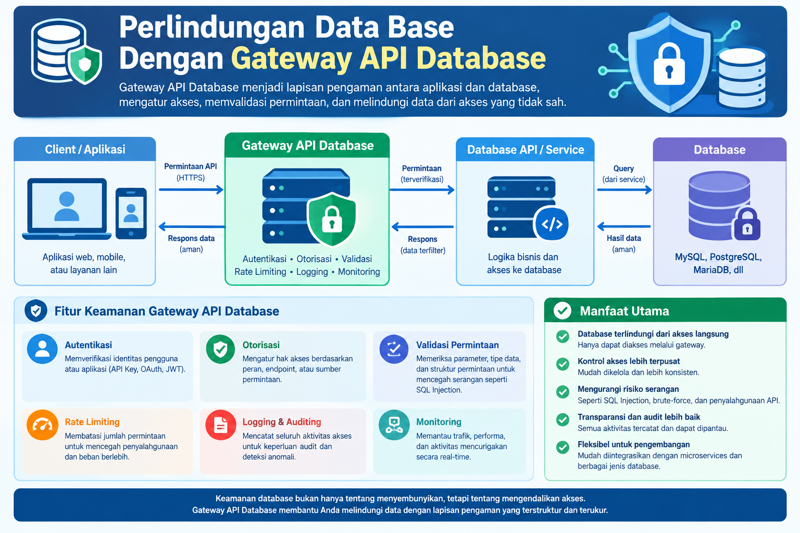Perlindungan Data Base Dengan Gateway API Database