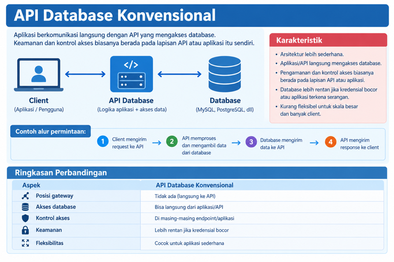Perbedaan Gateway API Database dengan API Database Konvensional